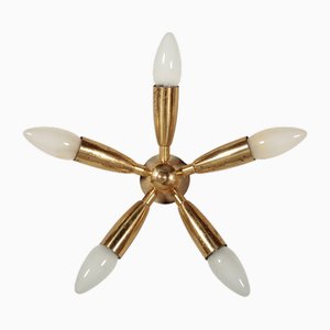 Sputnik Lampe aus Messing, 1950er