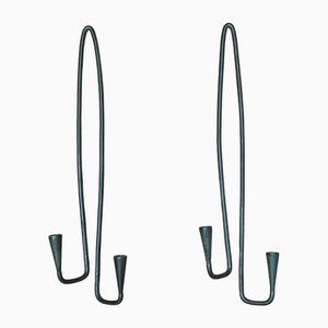Mid-Century Danish Wrought Iron Wall Candleholders, 1960s, Set of 2