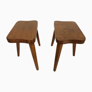 Taburetes vintage de roble, 1950. Juego de 2