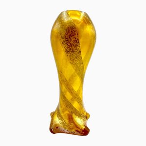 Gold Incrustation Murano Glass Vase from Seguso Vetri d'Arte, Italy, 1950s