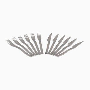 Fish Cutlery in Stainless Steel from Gense, Sweden, Set of 12