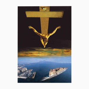 Dario Cusani, Il Cristo (Dali) si tuffa nel Golfo, Tecnica mista, 2024
