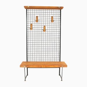 Banc d'Entrée Mid-Century avec Portemanteau, Italie, 1960s