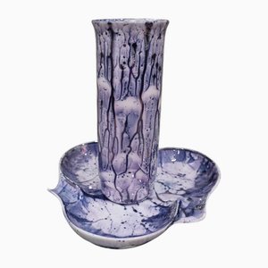Vase et Support à Gâteau Vintage, 1970s, Set de 2
