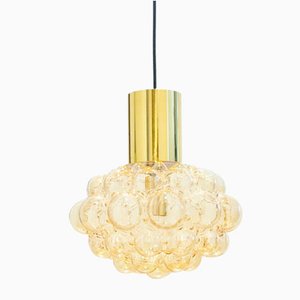 Large Mid-Century Amber Bubble Glass Ceiling Light by Helena Tynell for Limburg, Germany, 1960s