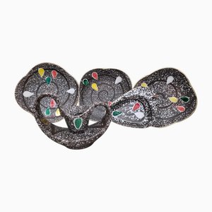 Assiettes et Bougeoir par Carstens Tonniesho, 1950s, Set de 5
