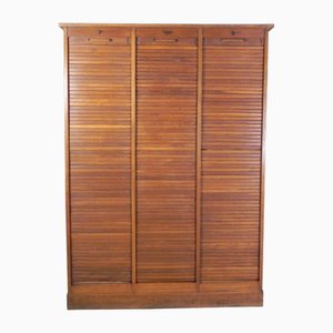Oak Roller Shutter Cabinet, 1930s