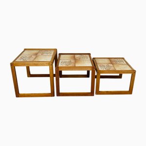 Vintage and Ceramic Nesting Tables, 1960s, Set of 3