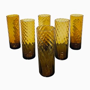 Vintage Tube Glasses, Set of 6