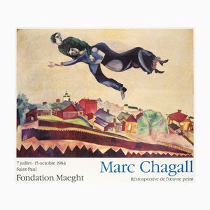 Marc Chagall, Poster Coppia sopra la città, 1989, Serigrafia
