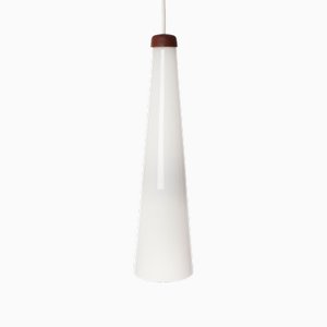 Lampe à Suspension en Verre et Teck, Danemark, 1960s