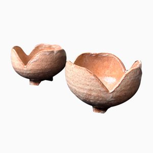 Traditional Kaiseki Wari-Sansho Mukozuke Dining Bowls, Japan, 1970s, Set of 2