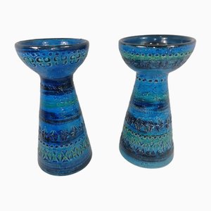 Portacandele in ceramica di Aldo Londi per Bitossi, Italia, anni '60, set di 2