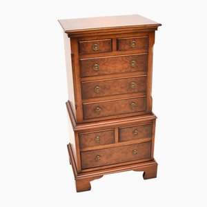 Small Burr Walnut Chest of Drawers, 1950s