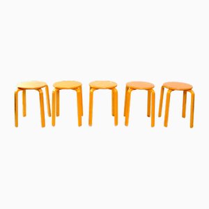 Vintage Frosta Stapelhocker aus Bugholz von Ikea, 1990er, 5er Set