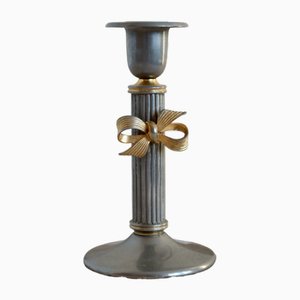 Vintage Kerzenhalter aus goldenem und silbernem Metall