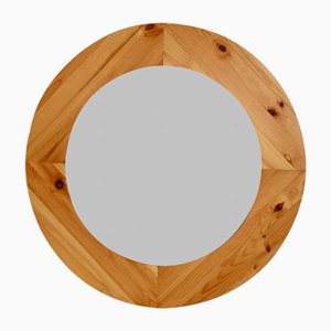 Vintage Scandinavian Pinewood Mirror