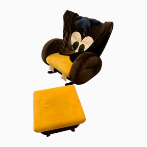 Vintage Goofy Schaukelstuhl & Fußhocker von Bretz, 1990er, 2er Set