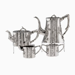 Chinese Export Silver Tea Service from Paosing, 1900s, Set of 4