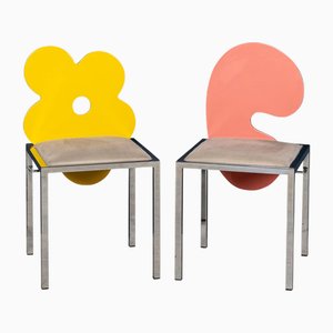 Italienische Vintage Omaggi Stühle von Salvati & Tresoldi für Saporiti, 1980, 2er Set
