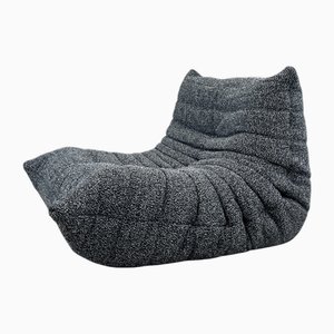 Divano a un posto Togo bianco e nero di Ligne Roset