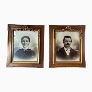 Portraits, 1900s, Photographic Paper & Wood, Set of 2, Framed