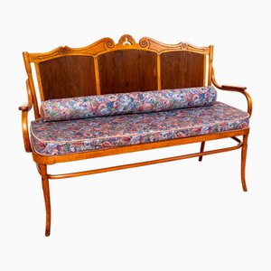 Panca antica Art Nouveau in legno curvato di Jacob & Josef Kohn, 1899