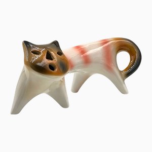 Handgefertigte Kitty Skulptur aus Keramik von Roberto Rigon, 1970er