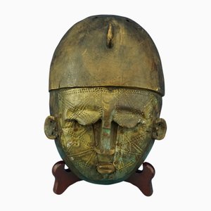 Scultura africana in legno e rame sbalzato, inizio XIX secolo