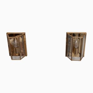 Hollywood Regency Brass Wall Lamps, 1970s, Set of 2