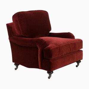 Red Brick Velvet Baxter Armchair from Pure White Lines