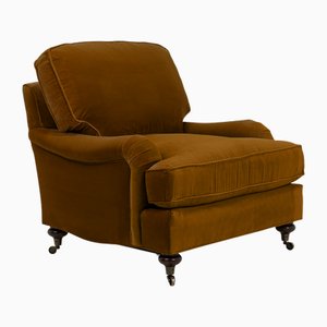 Senffarbener Baxter Sessel aus Samt von Pure White Lines