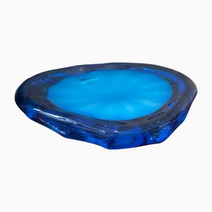 Moderne Vide Poche aus Muranoglas in Blau & Türkis, 1980er