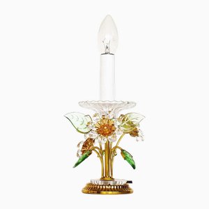 Gilt and Crystal Floral Table Lamp from Palwa, 1960s