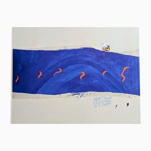 Antoni Tapies, Tapies Antoni, Blaue Komposition, 1974, Lithographie