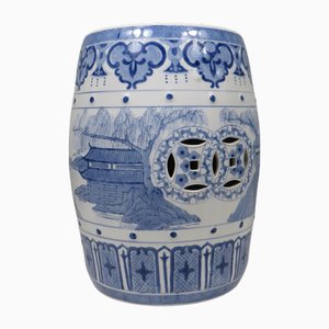 Ceramic Stool with Oriental Design, 1970s