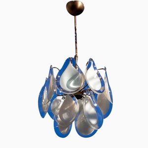 Brass 12-Arm Chandelier by Vistosi, Italy, 1970s