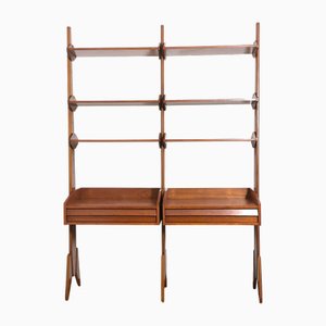 Vintage Double-Sided Bookcase with Two Bays, 1960s