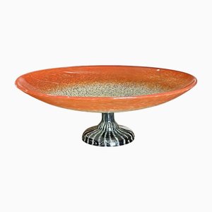 Art Deco Bowl on Shower Stand in Glass Paste by Schneider, 1930s