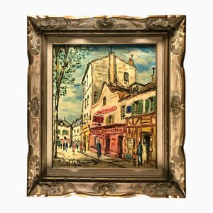 Robert Le Berger, Montmartre Place Du Tertre, 1960s, Oil on Canvas