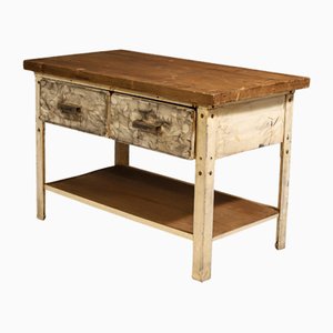 Table de Cuisine Industrielle en Fer, Ancienne Tchécoslovaquie, 1950s