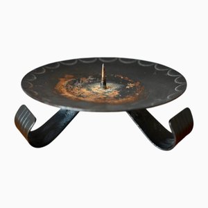 Brutalist Tripod Metal Candleholder, 1970s