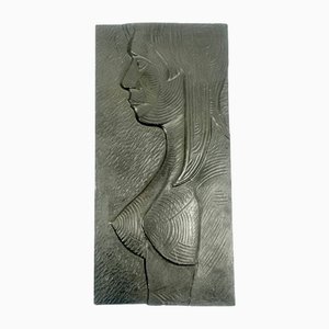 Tschechische Mid-Century Wandskulptur aus Gips, 1966