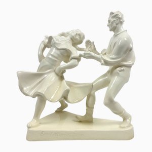 Dancing Couple Figurine by Emil Hlavica for František Pexider Letovice, 1950s