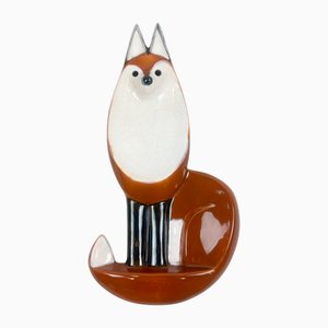 Mid-Century Fuchs Wandfigur aus Keramik von Keramia Znojmo, 1960er