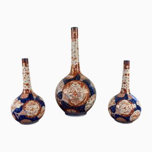 Antique Japanese Imari Shaped Vases, 1900, Set of 3