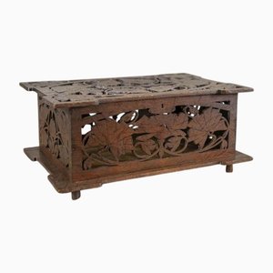 Boîte à Bijoux en Chêne Sculpté Début du 20ème Siècle