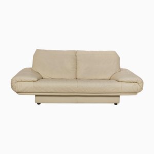 Sofá de dos plazas modelo 345 de cuero crema de Rolf Benz