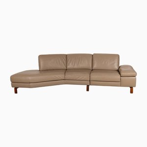 Omega Corner Sofa with Left Recamiere in Beige Leather from Koinor