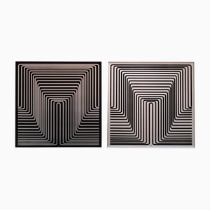 Yvaral (Jean-Pierre Vasarely), Positive Progression Structure, 1970s, Set of 2